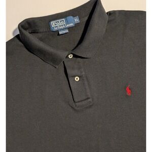 Polo Ralph Lauren Mens XL Black Short Sleeve Polo Shirt Red Pony BEAUTIFUL!
